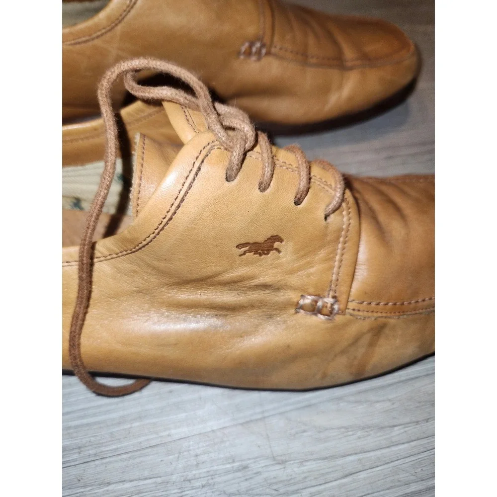 Trotters Mens Tan Leather Square Toe Lace‎ Up Oxford Dress Shoes Size 45 EU 12US